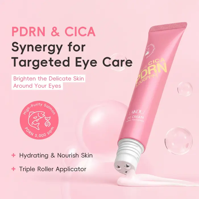 Crème pour les yeux LAIKOU PDRN CICA 20g, nourrit la peau, pour un regard plus lumineux, avec caféin