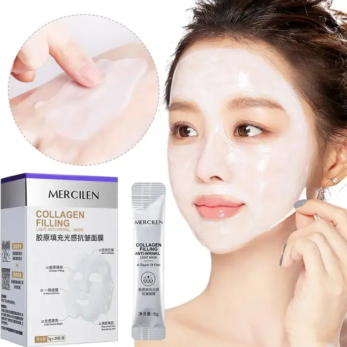 1 boîte de masques faciaux exfoliants au collagène Mercilen