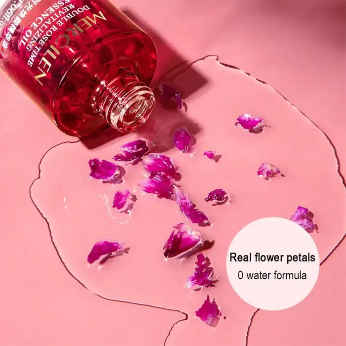 1/2/3pcs 30ML Double Rose Petal Radiance Essence Oil Soin du visage Raffermissant Hydratant Éclaircissant Sérum