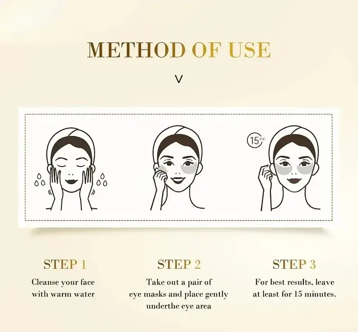 Masque pour les yeux hydratant doré