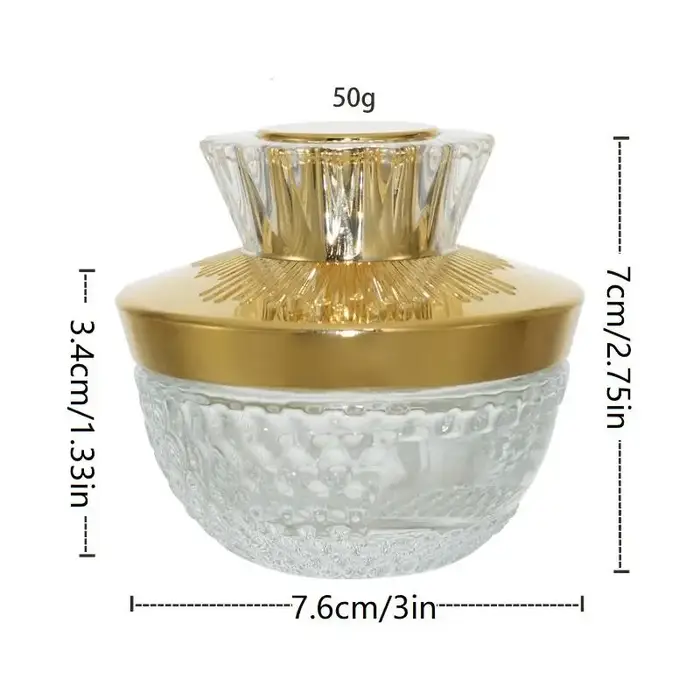 Pot de crème pour le visage en verre de luxe 50g