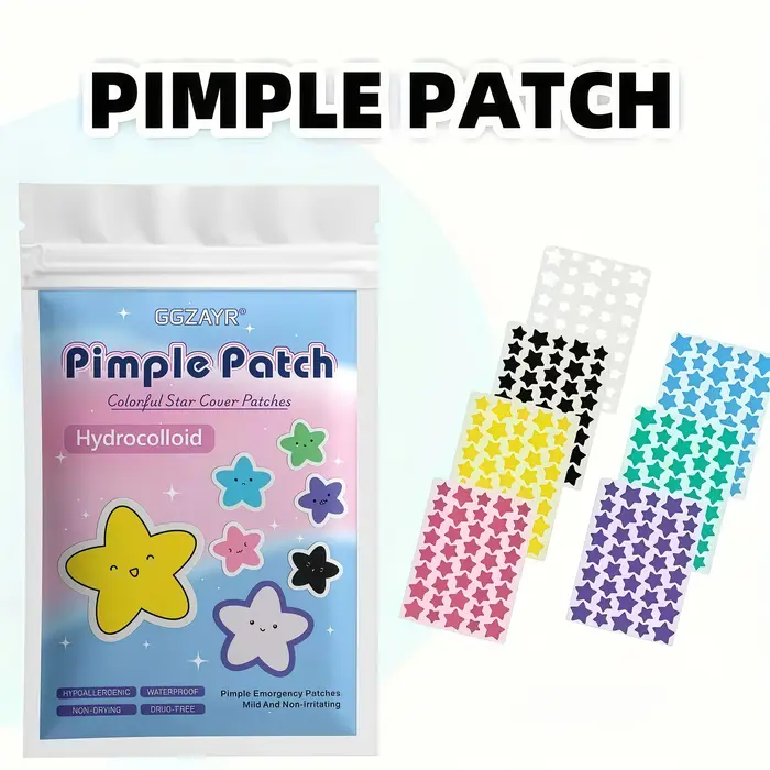 280/1120/1680pcs Patchs de boutons étoiles sept couleurs – Points hydrocolloïdes invisibles pour un soin de la peau amusant et doux