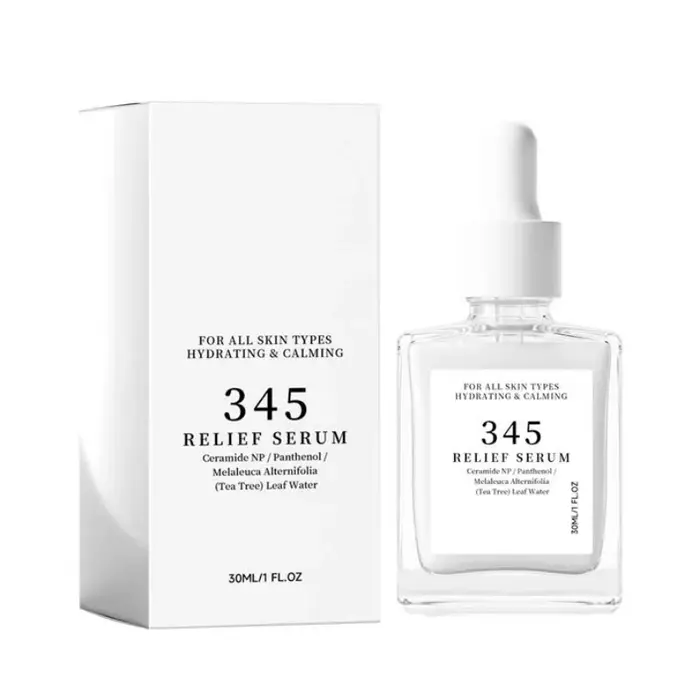 Sérum réparateur 345 Relief 30ml, à la céramide et au panthénol, hydratant, apaisant et calmant, pour tous types de peaux.
