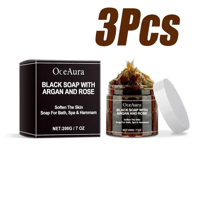 Savon Nettoyant Noir Exfoliant Corporel Purifiant Anti-Points Noirs Contrôle du Sébum Éclaircissant Crème Gommante Douce pour le Corps