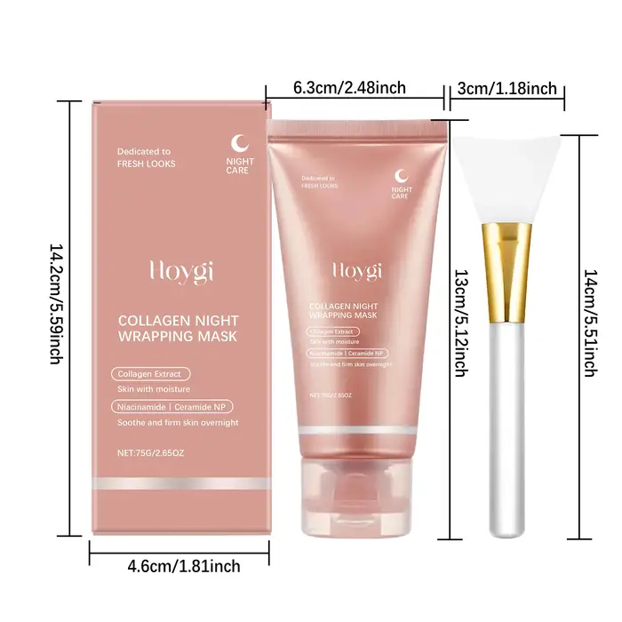 Masque Peel-Off au Collagène Nuit Hydratant Raffermissant Éclaircissant Soin Élastifiant Nettoyant