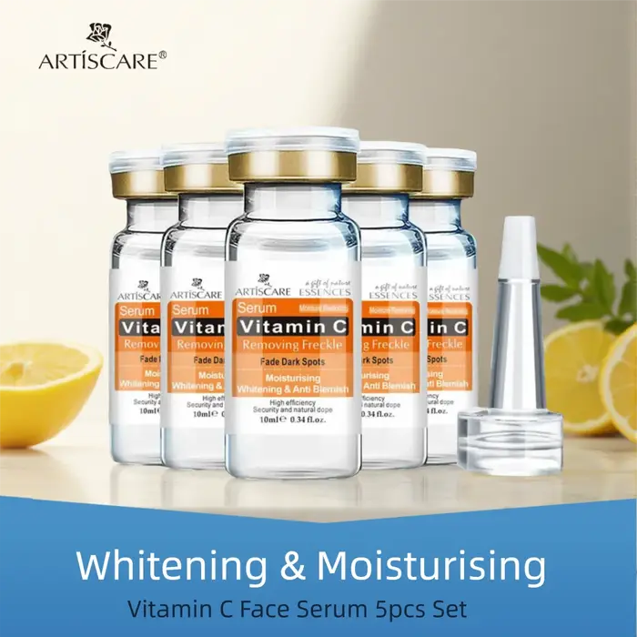 Sérum à la vitamine C, 5 pièces/lot, éclaircit la peau terne et soin hydratant pour le visage, Essen