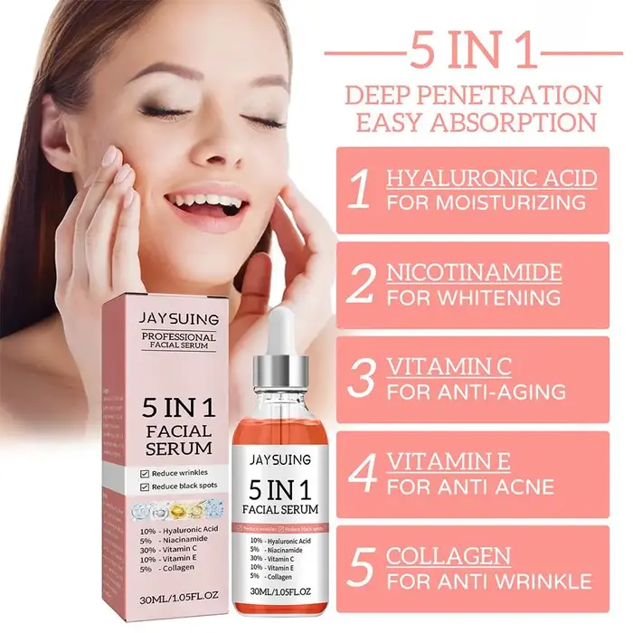 Sérum anti-âge blanchissant 5 en 1 pour le visage