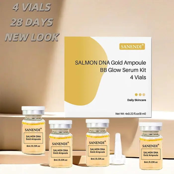 Sérum ADN de saumon 4/12 flacons BBGLOW AQUA Acide hyaluronique Essence de soin du visage Solution liquide hydratante SANENDI Soins de la peau coréens