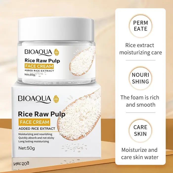 Purée de riz crème pour le visage hydratante blanchissante
