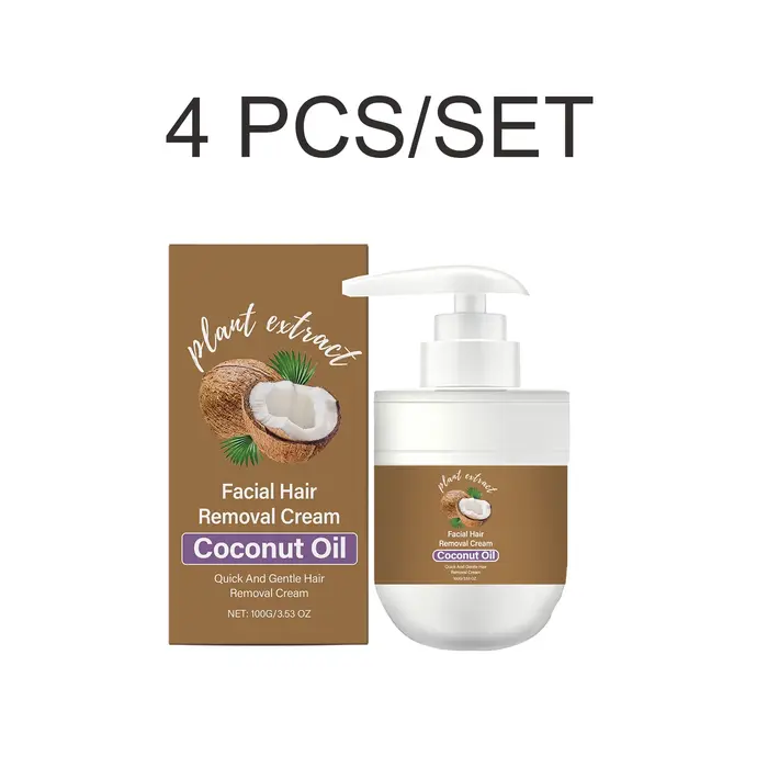 Crème dépilatoire à l'huile de coco pour le visage