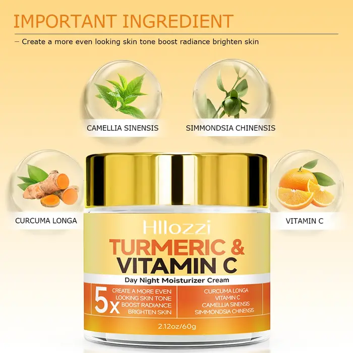 Crème hydratante jour et nuit au curcuma et à la vitamine C