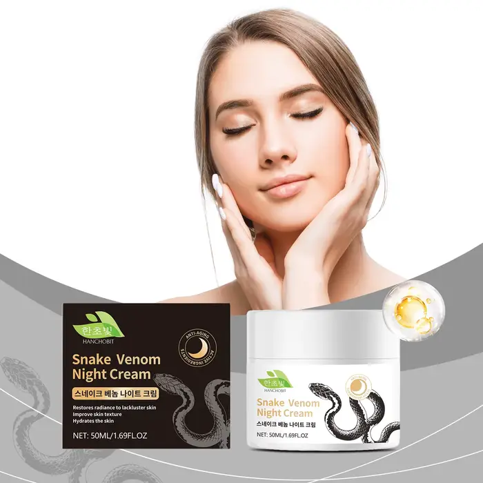 Crème de nuit au venin de serpent : soin du visage quotidien pour une nutrition en profondeur