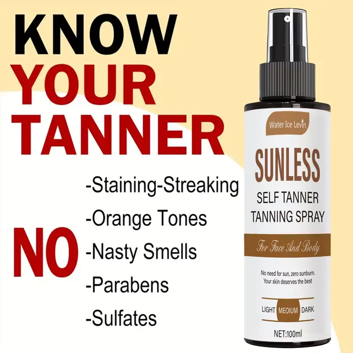 Spray bronzant pour le corps - Améliore le teint bronzé