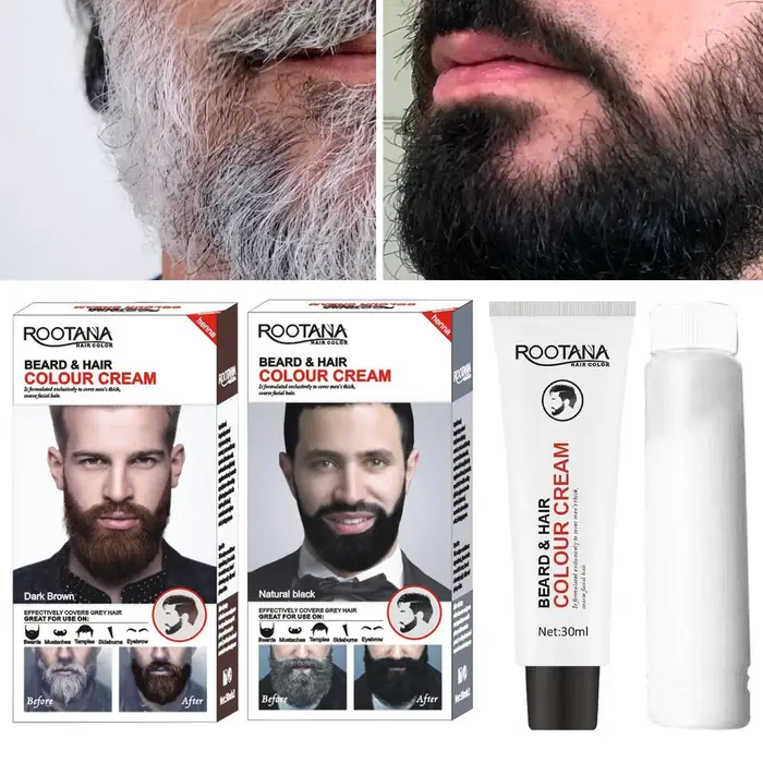 Crème de teinture pour barbe noire et brune