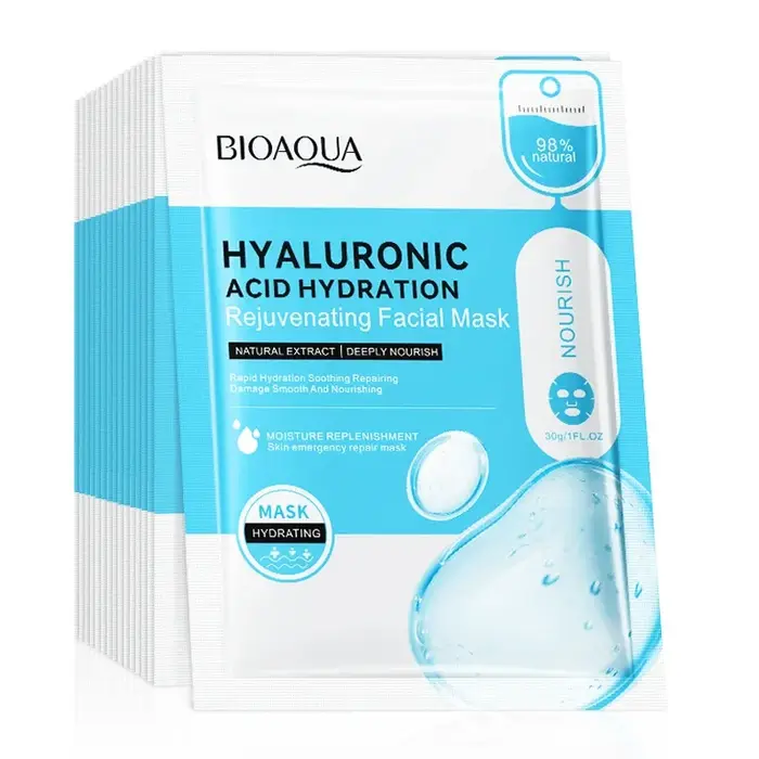 10 pièces BIOAQUA acide hyaluronique masque Facial soin hydratant Anti-acné Anti-rides masques facia