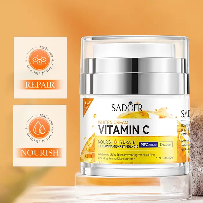 SADOER vitamine C collagène crème pour le visage Anti-rides hydratant blanchissant