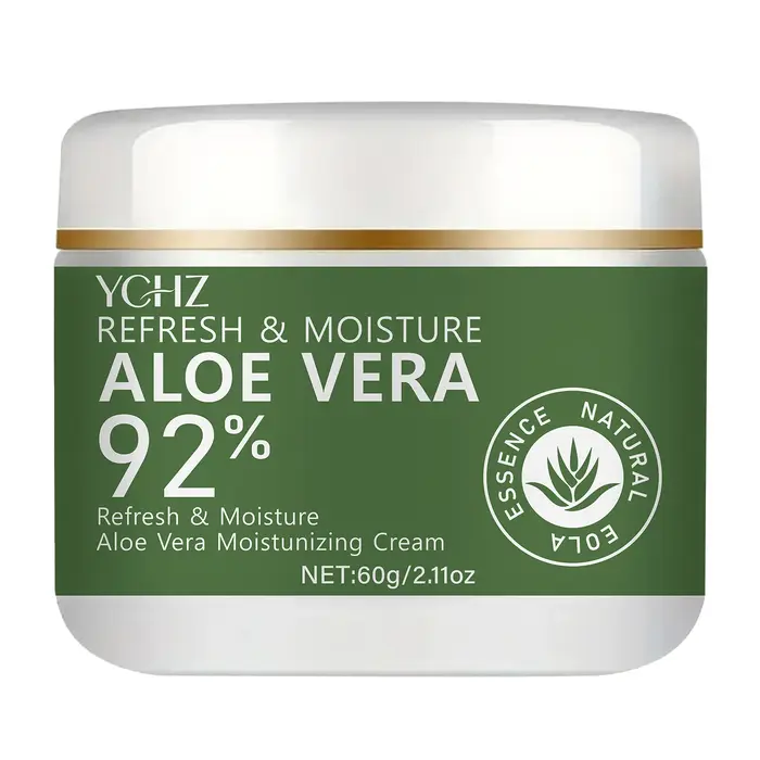 Crème à l'aloe vera à 98%, une crème hydratante riche en acide hyaluronique et en collagène, qui pro