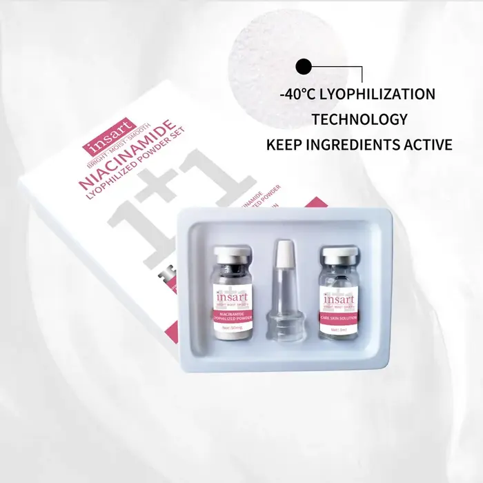 Niacinamide Oligopeptide VC poudre lyophilisée sérum pour le visage Anti-âge éclaircissant Essence hydratante pour tous les soins de la peau