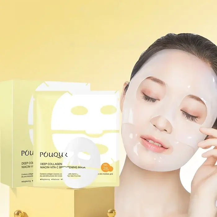 1 boîte*5 masques pour le visage au collagène blanc et jaune