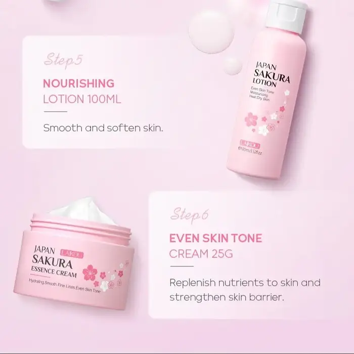 Sakura-Ensemble de soins de la peau pour femmes et filles, kit de nettoyage en profondeur, hydratant