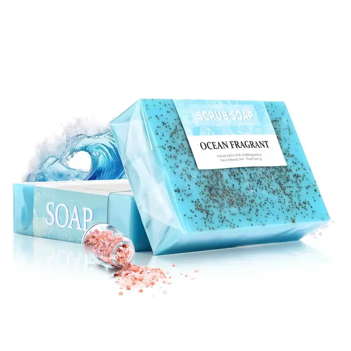 M + 100g savon gommage blanchissant au sel de mer naturel fait à la main pour le nettoyage et le pol