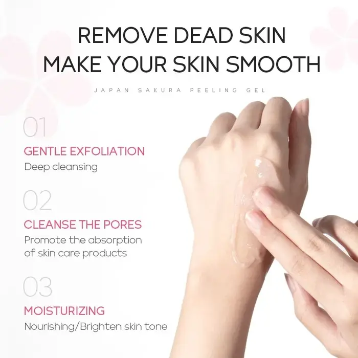 LAIKOU Sakura Peeling Gel Exfoliation du visage nettoie les Pores hydratant contrôle de l'huile 60g