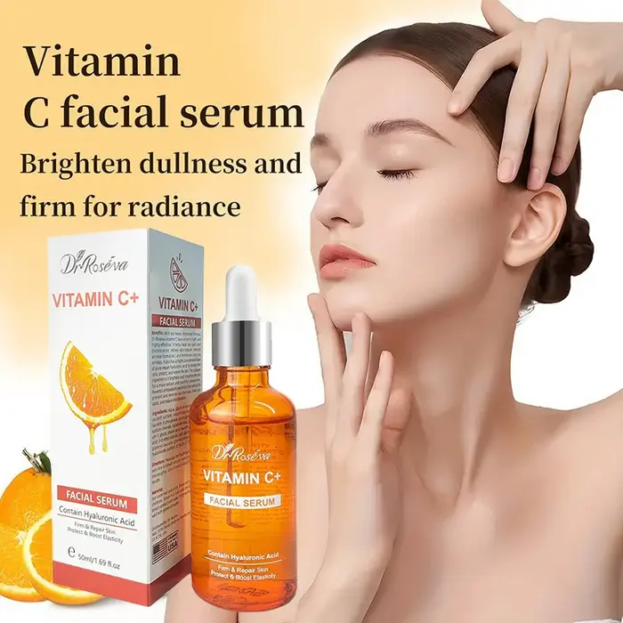 Ensemble de soins de la peau hydratant et éclaircissant à la vitamine C : sérum et crème pour le visage