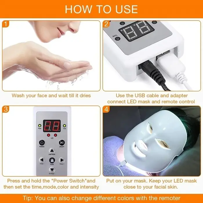 Masque LED pour le visage et le cou