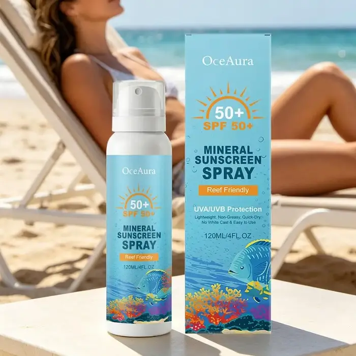 Spray solaire minéral premium SPF50+ respectueux des récifs 120ml