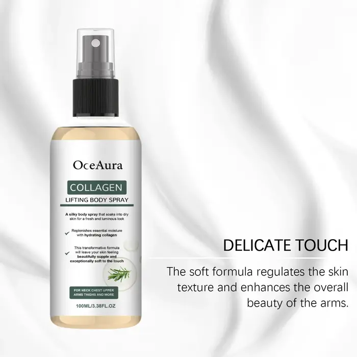 Spray Corporel Hydratant Lissant au Collagène – Apaise la Peau Sèche