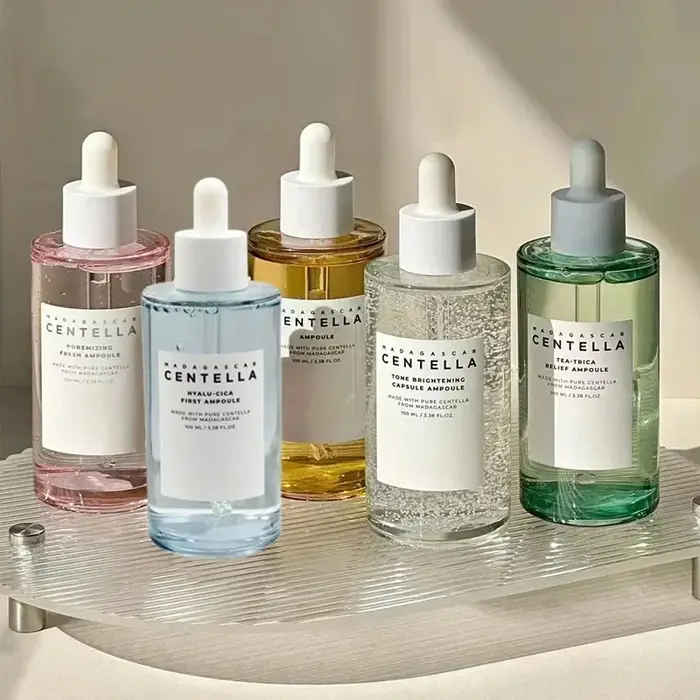 Sérum Visage Apaisant et Hydratant à l'Essence de Centella Asiatica 100ml, Ampoule Capsule Éclaircis