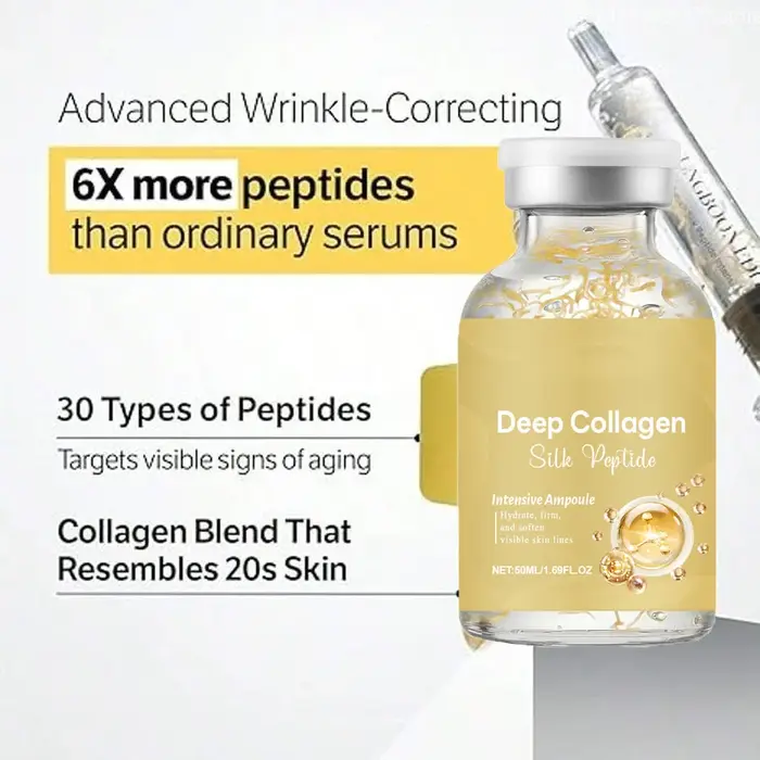 Ampoule de peptides de soie | Sérum anti-âge avec collagène et complexe de 30