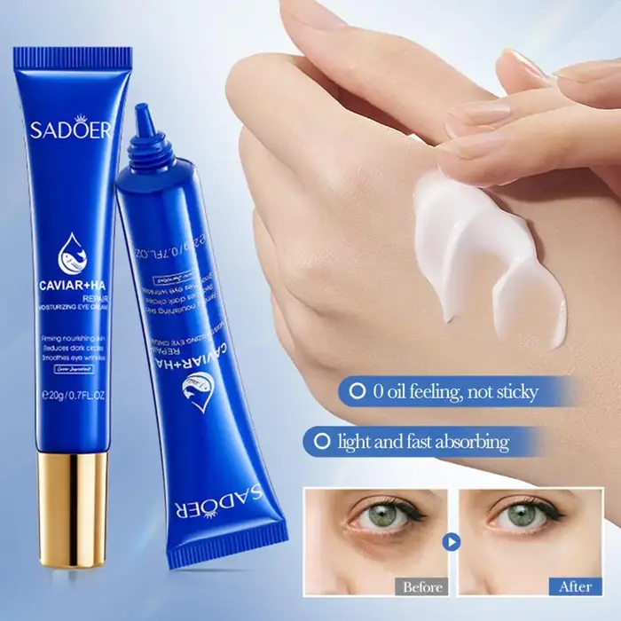20g SADOER Caviar acide hyaluronique Anti-rides crème pour les yeux réparatrice hydratant raffermissant