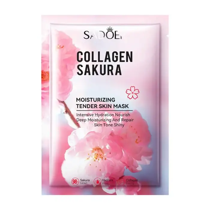 Sakura – masque Facial au collagène, hydratant, raffermissant, anti-rides, estompe les ridules, soin