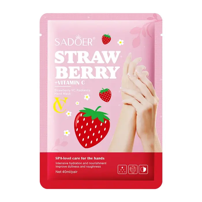 5 paires SADOER fraise masque pour les mains blanchissant hydratant anti-âge Anti rides exfoliant gants