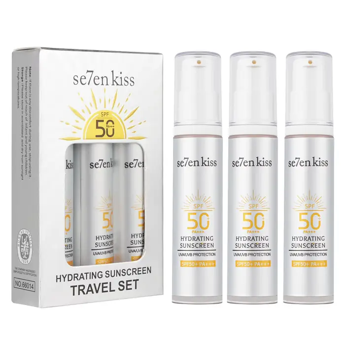 Crème solaire hydratante en trois parties, résistante à l'eau et à la transpiration, idéale pour les