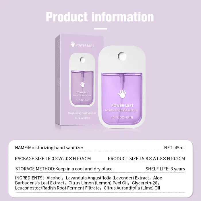 1 pièces nouveau Spray hydratant pour les mains pour adultes et enfants multi-saveur nettoie vos mains brume hydratante main taille de voyage