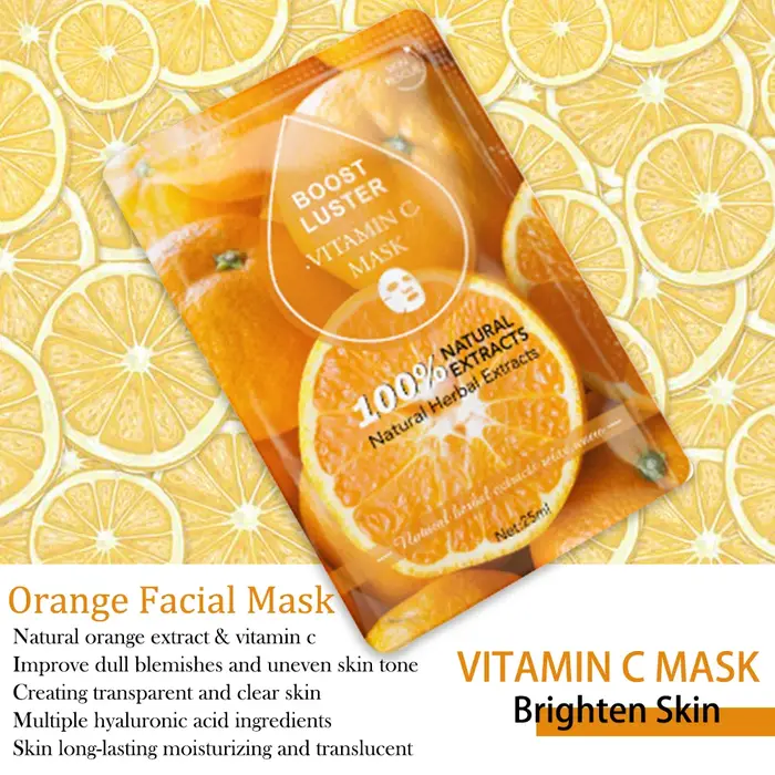 Masque facial hydratant éclaircissant AILKE avec vitamine C, acide hyaluronique, soin anti-rides pou