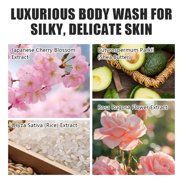 Sakura Gel douche longue hydratant lisse parfum