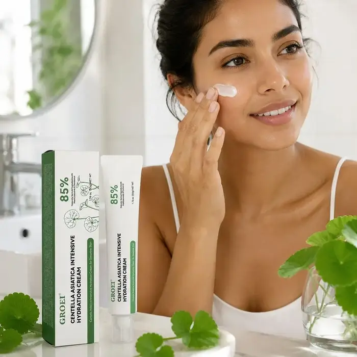 Crème pour le visage à la Centella Asiatica, réparatrice de la barrière cutanée à la céramide, hydratante pour les peaux sensibles sujettes à l'acné, crème de nuit apaisante et hydratante