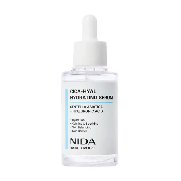 Essence hydratante profonde NIDA CICA-HYAL 50ml, soulage les rougeurs, répare la barrière cutanée, s