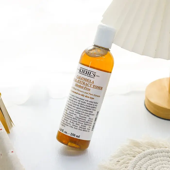 Tonique à l'extrait de calendula Kiehls 250ml 40ml Sans alcool Apaisant Contrôle du sébum Soulagement des rougeurs Minimisation des pores Pour peaux grasses