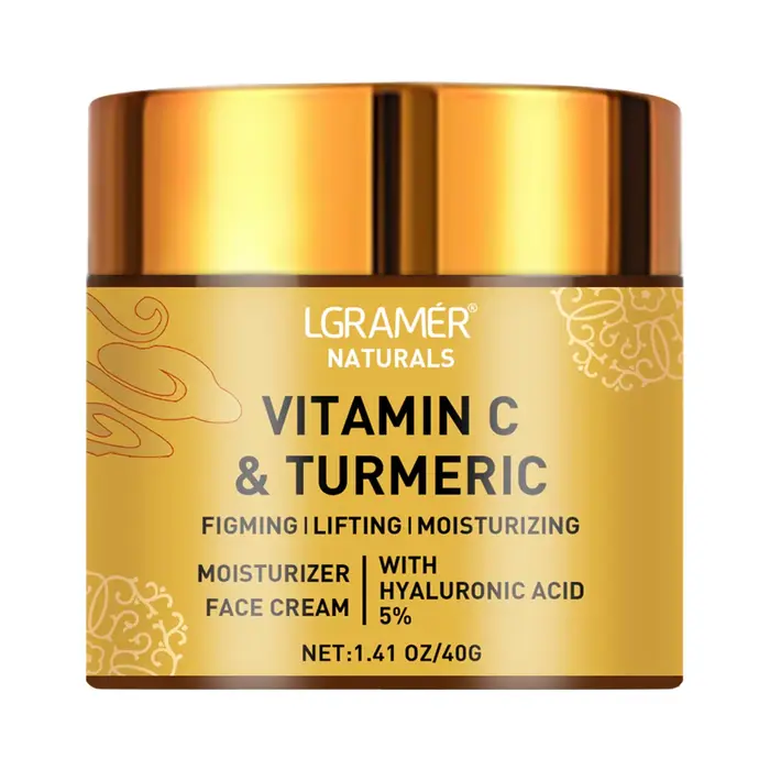 Crème pour le visage à la vitamine C au curcuma, rétinol, hydratant, raffermissant, hyaluronique, éc