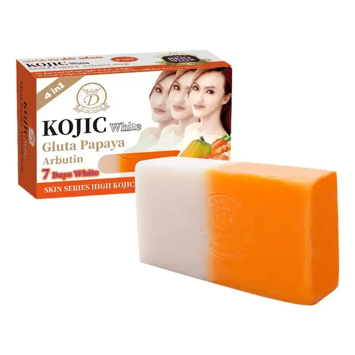 Savon artisanal à la papaye et à l'acide kojique, parfum citron et curcuma, barre nettoyante naturel