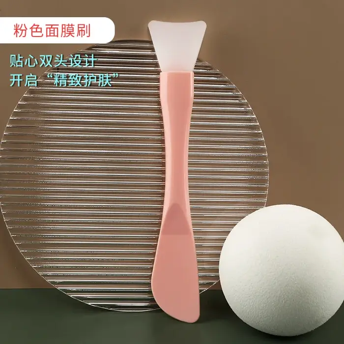 Brosse pour masque Facial en Silicone, tête souple avec grattoir, brosse à Film de boue intégrée à d