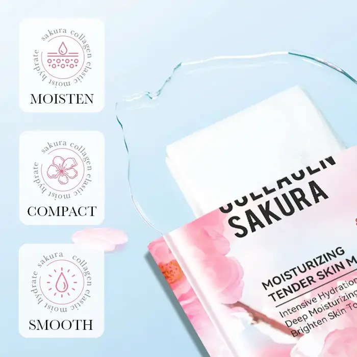 5 pièces SADOER Sakura masque Facial soins de la peau du visage hydratant éclaircissant