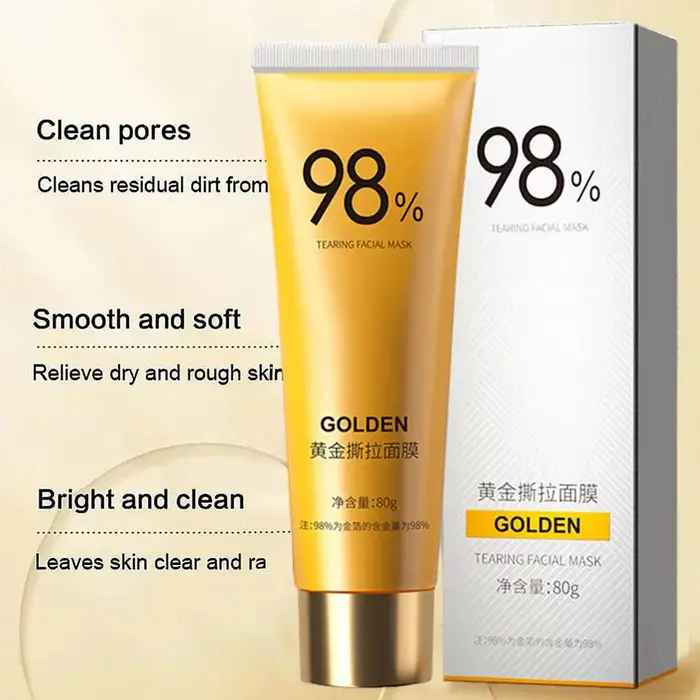 Masque exfoliant doré, nettoyage en profondeur