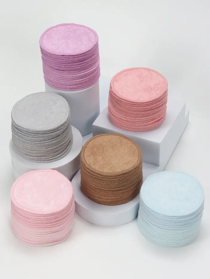 Tampons démaquillants ronds doubles 20 pièces + sac en maille de nettoyage