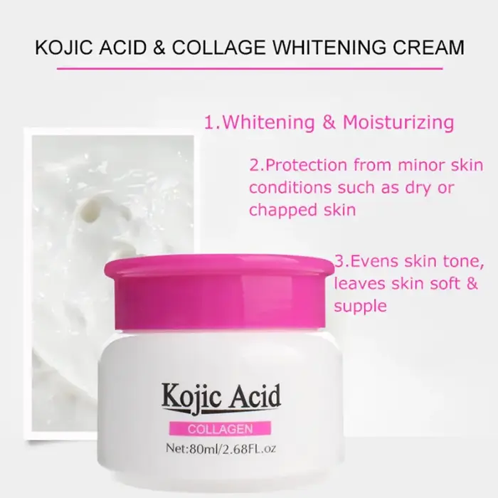 Crème hydratante à l'acide kojique et au collagène pour le visage