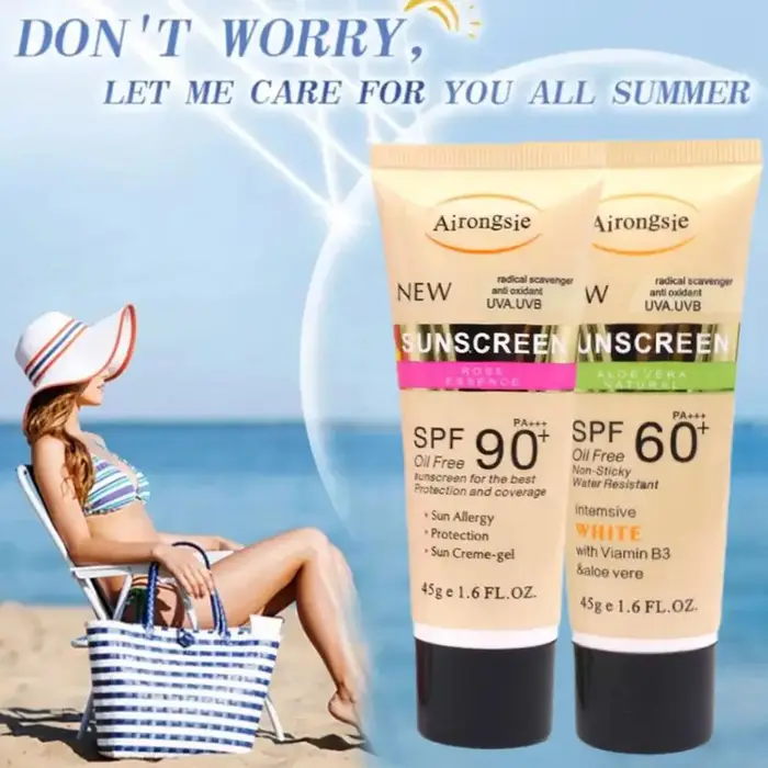 Crème solaire éventuelles F 90 + sans huile, 45g, hydratant, non collant, avec vitamines, N6G4